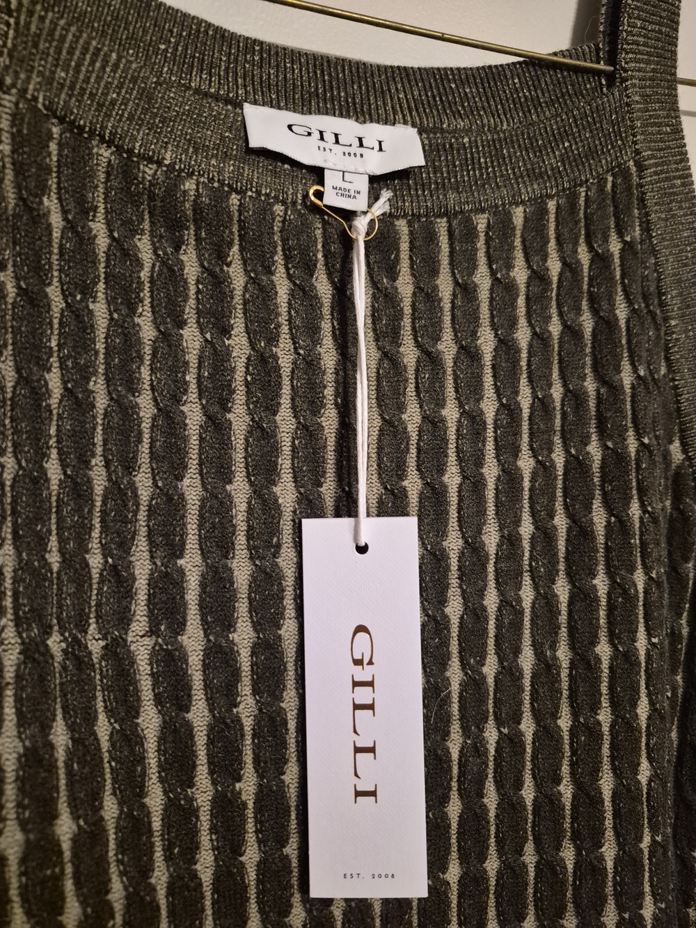 Gilli Green Ribbed Maxi Tank Dress with Vertical Stitching - Picture 5 of 6